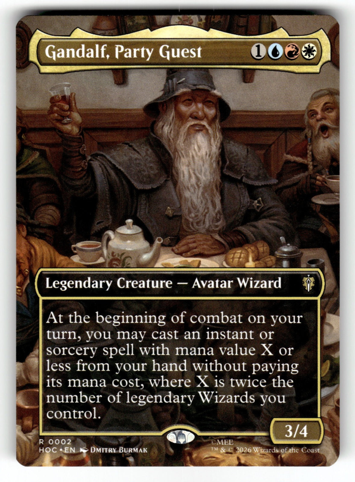 Gandalf, Party Guest (Borderless) – 2 HOC: The Hobbit: Eternal-Legal R NM
