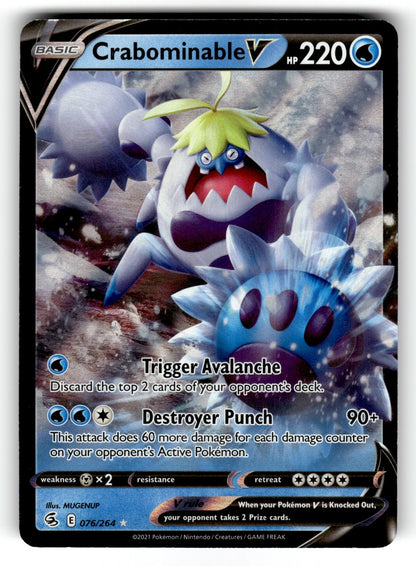 Crabominable V – 076/264 SWSH08: SWSH08: Fusion Strike Ultra Rare Holo NM