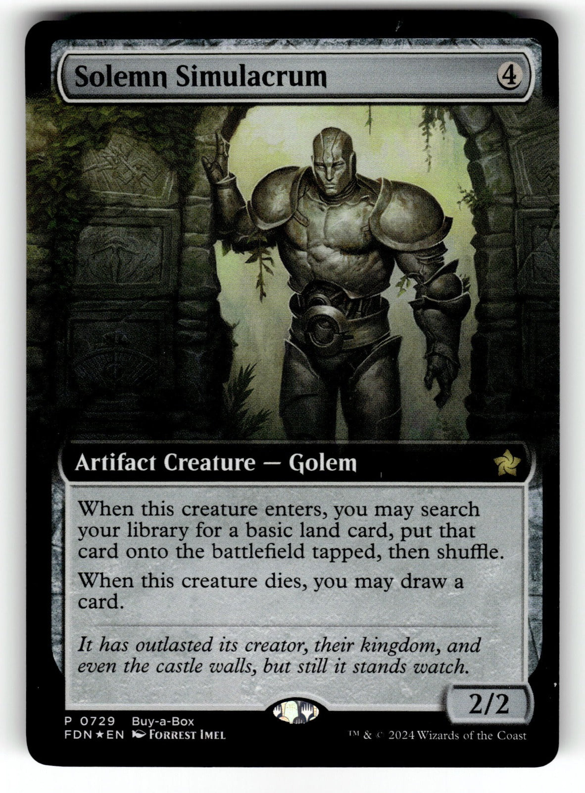 Solemn Simulacrum Extended Art – 729 BABP: Buy-A-Box Promos P Foil NM