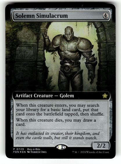 Solemn Simulacrum Extended Art – 729 BABP: Buy-A-Box Promos P Foil NM