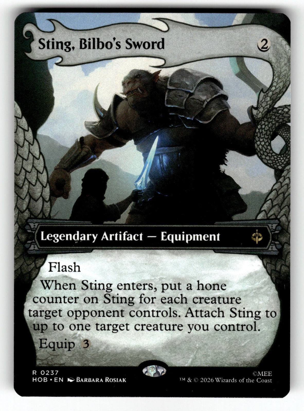 Sting Bilbos Sword Showcase – 237 HOB: The Hobbit R NM