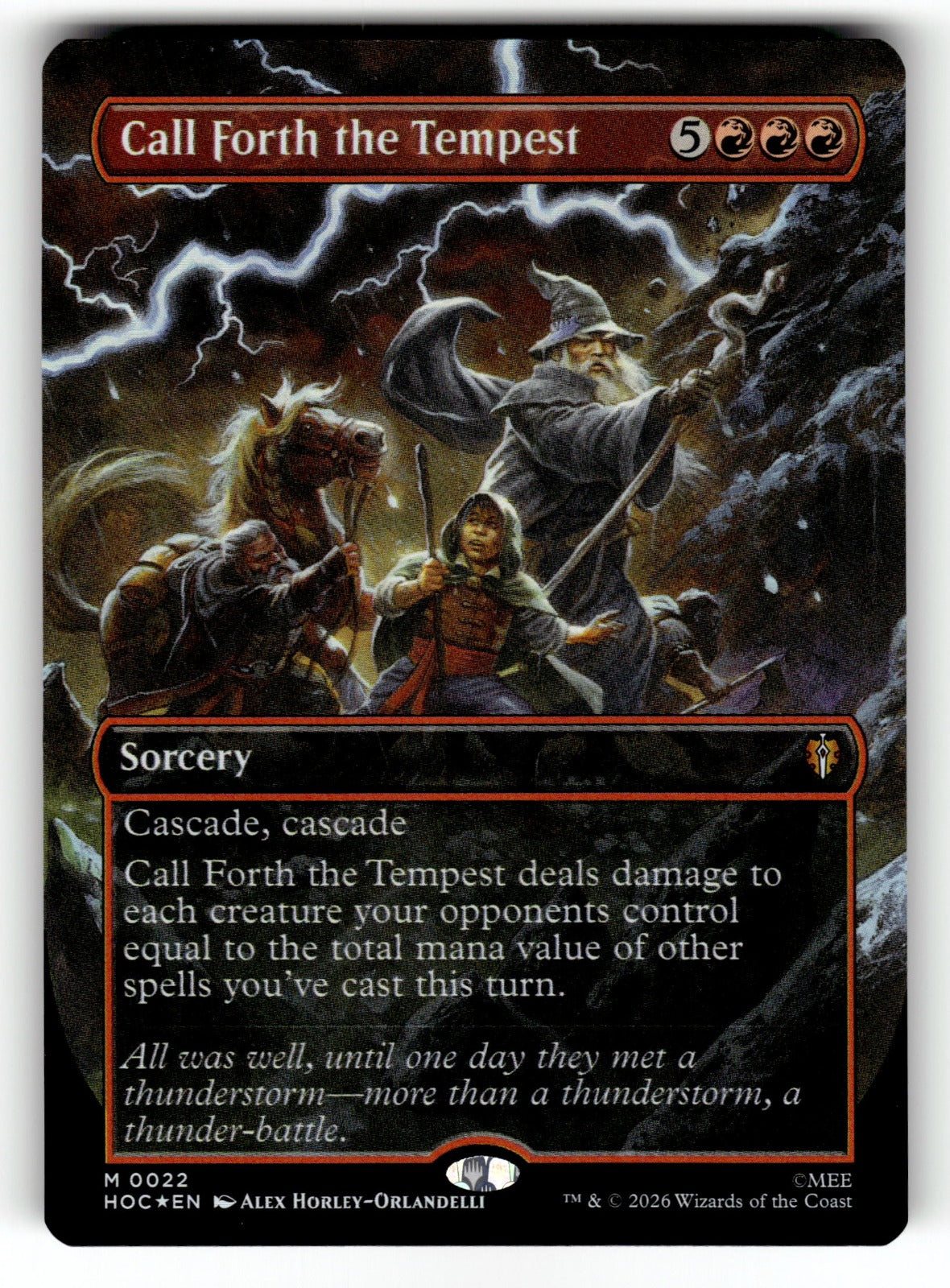 Call Forth the Tempest (Borderless) – 22 HOC: The Hobbit: Eternal-Legal M Foil LP