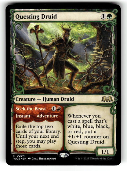 Questing Druid (Showcase) – 294 WOE: Wilds of Eldraine R NM