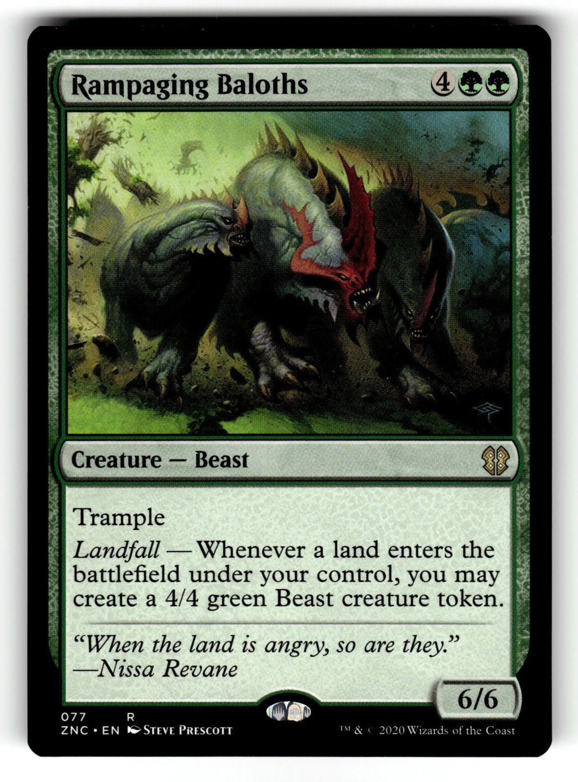 Rampaging Baloths – 77 ZNC: Commander: Zendikar Rising R NM