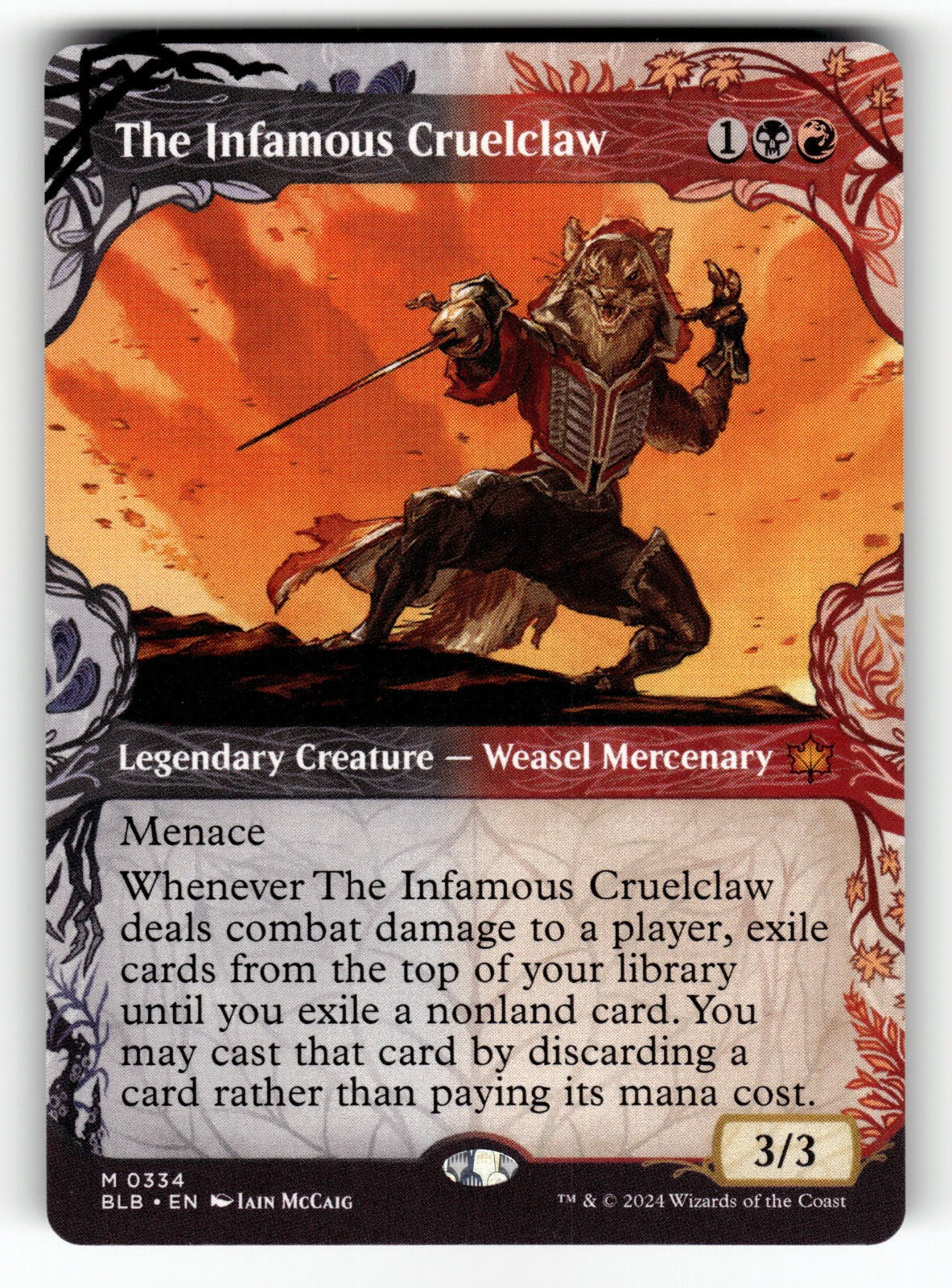 The Infamous Cruelclaw (Showcase) – 334 BLB: Bloomburrow M NM