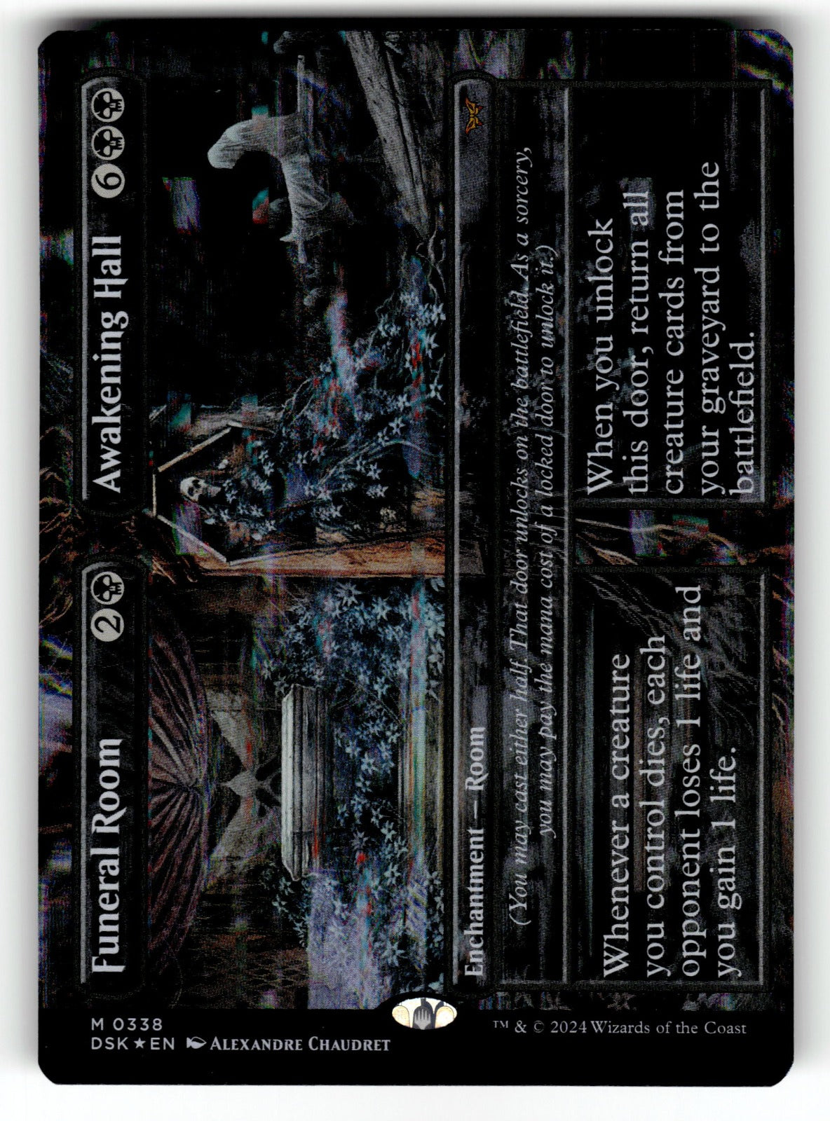 Funeral Room // Awakening Hall (Borderless) – 338 DSK: Duskmourn: House of Horror M Foil LP