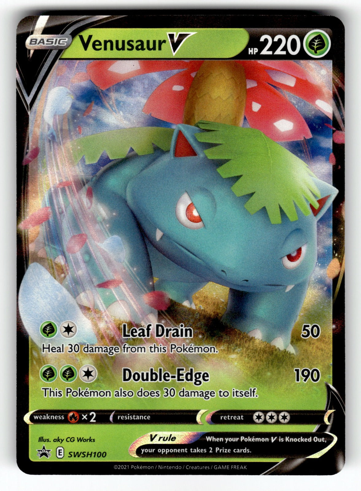Venusaur V - SWSH100 SWSD: SWSH: Sword & Shield Promo Cards Promo Holo NM