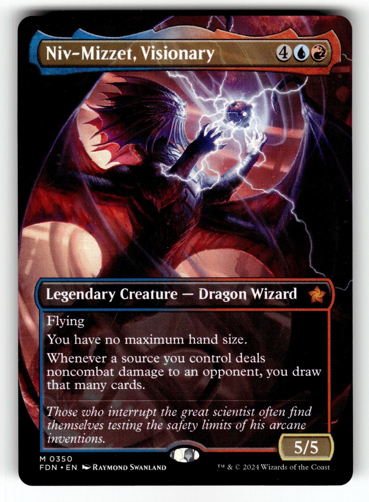 Niv-Mizzet, Visionary (Borderless) – 350 FDN: Foundations M NM