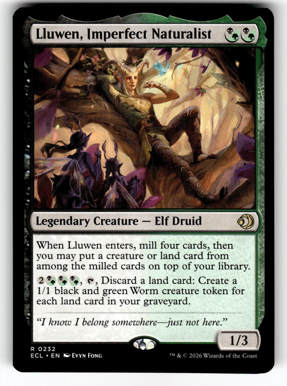 Lluwen, Imperfect Naturalist – 232 ECL: Lorwyn Eclipsed R NM