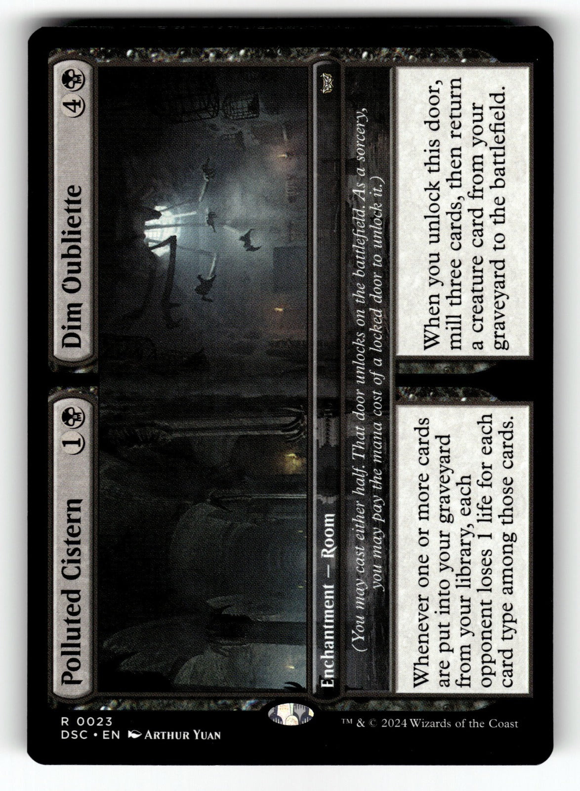Polluted Cistern // Dim Oubliette – 23 DSC: Commander: Duskmourn: House of Horror R NM