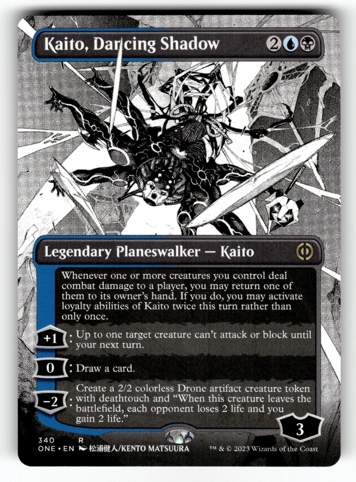 Kaito, Dancing Shadow (Borderless) – 340 ONE: Phyrexia: All Will Be One R NM