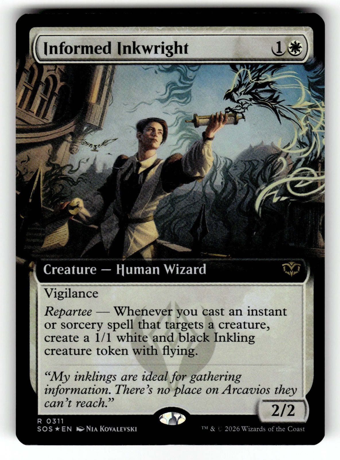 Informed Inkwright (Extended Art) – 311 SOS: Secrets of Strixhaven R FoilNM