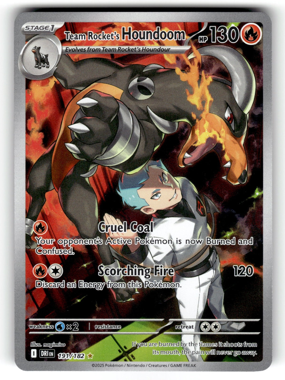 Team Rocket's Houndoom – 191/182 DRI: SV10: Destined Rivals Illustration Rare HoloNM