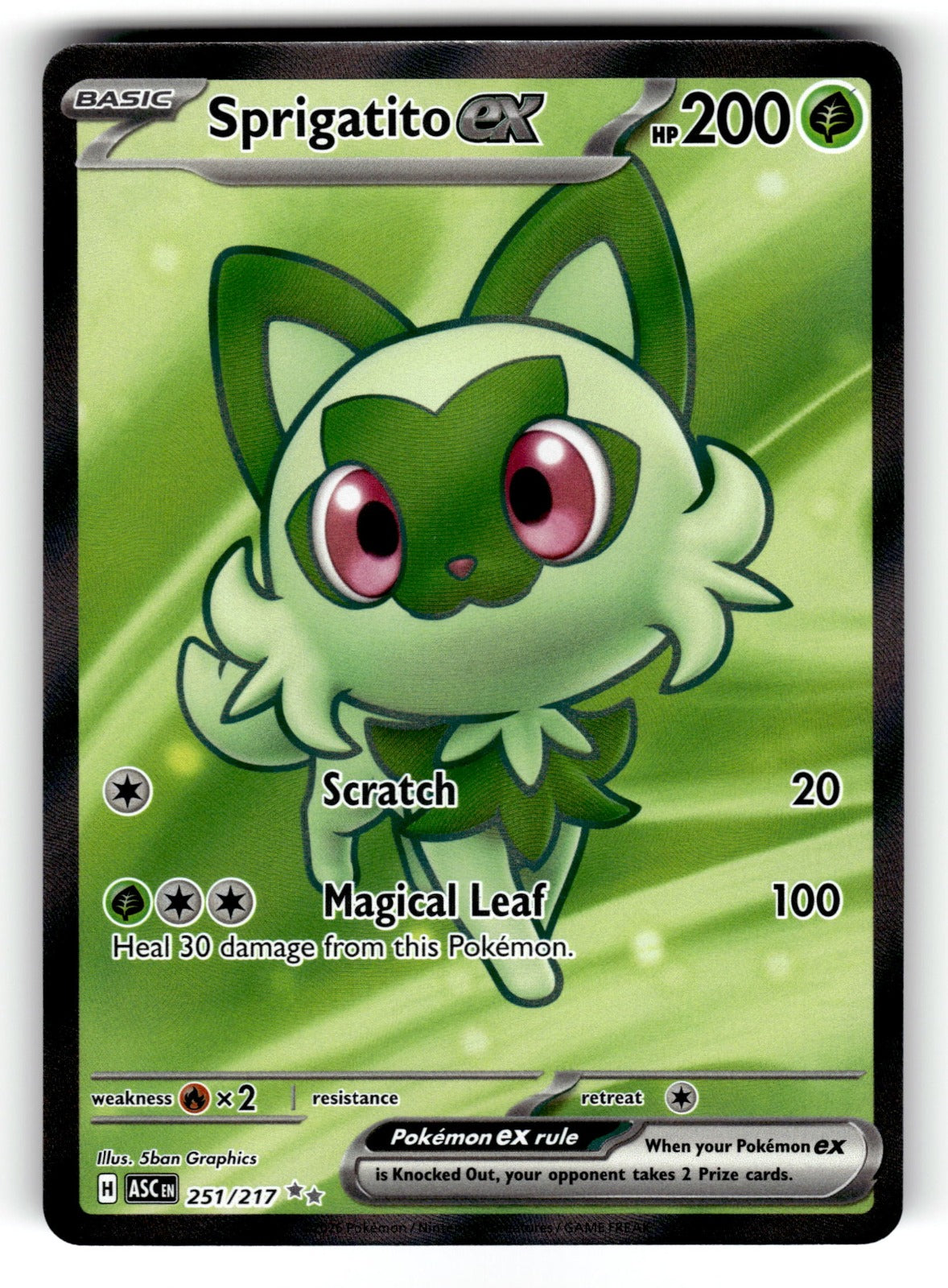 Sprigatito ex – 251/217 ASC: ME: Ascended Heroes Ultra Rare Holo NM