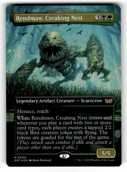 Rendmaw, Creaking Nest (Borderless) – 5 DSC: Commander: Duskmourn: House of Horror M Foil NM