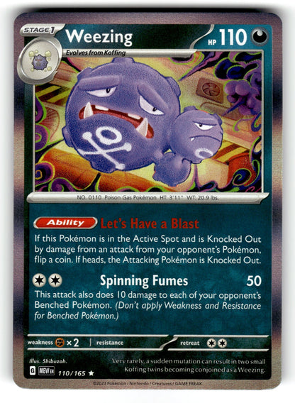 Weezing – 110/165 MEW: SV: Scarlet & Violet 151 Rare Holo NM