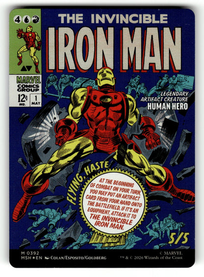 Tony Stark (Borderless) – 392 MSH: Marvel Super Heroes M Foil LP (Back)