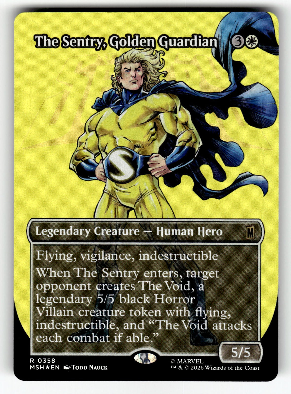 The Sentry, Golden Guardian (Borderless) – 358 MSH: Marvel Super Heroes R Foil NM