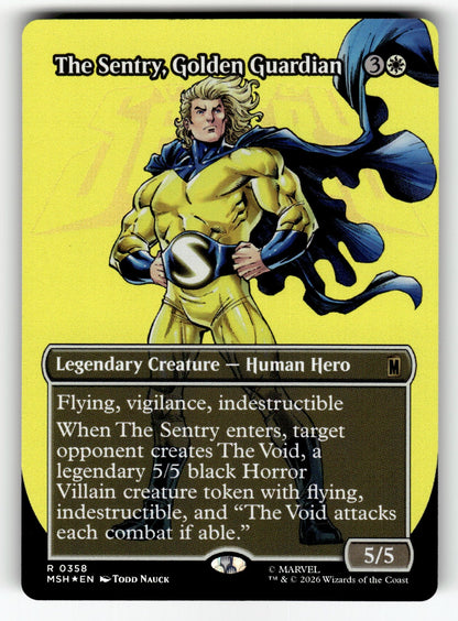 The Sentry, Golden Guardian (Borderless) – 358 MSH: Marvel Super Heroes R Foil NM