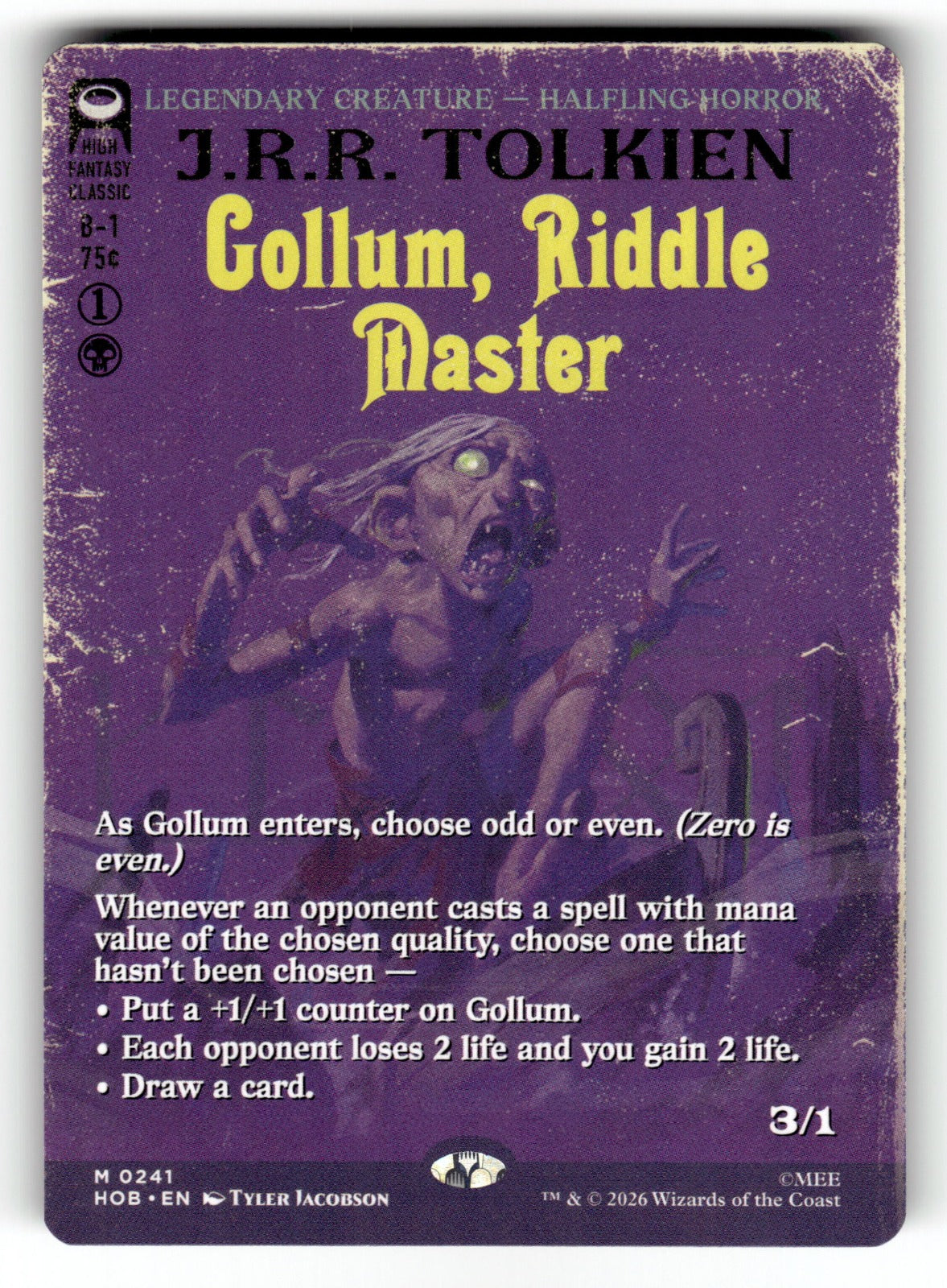 Gollum, Riddle Master (Borderless) – 241 HOB: The Hobbit M NM