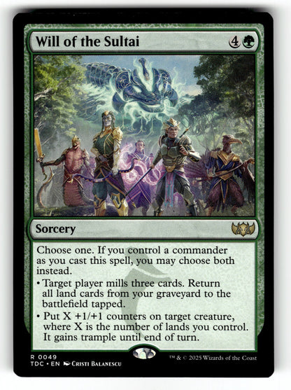 Will of the Sultai – 49 TDC: Commander: Tarkir: Dragonstorm R NM