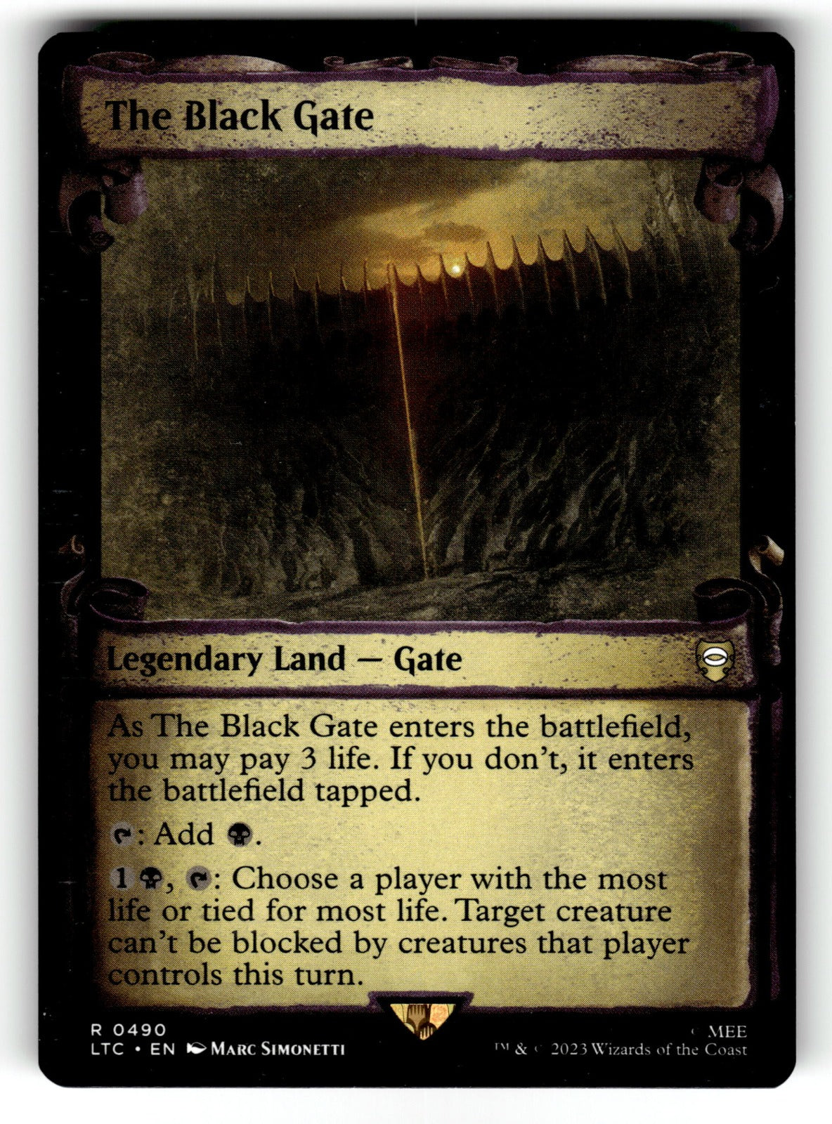 The Black Gate (Showcase Scrolls) – 490 LTC: Commander: The Lord of the Rings: Tales of Middle-earth R NM