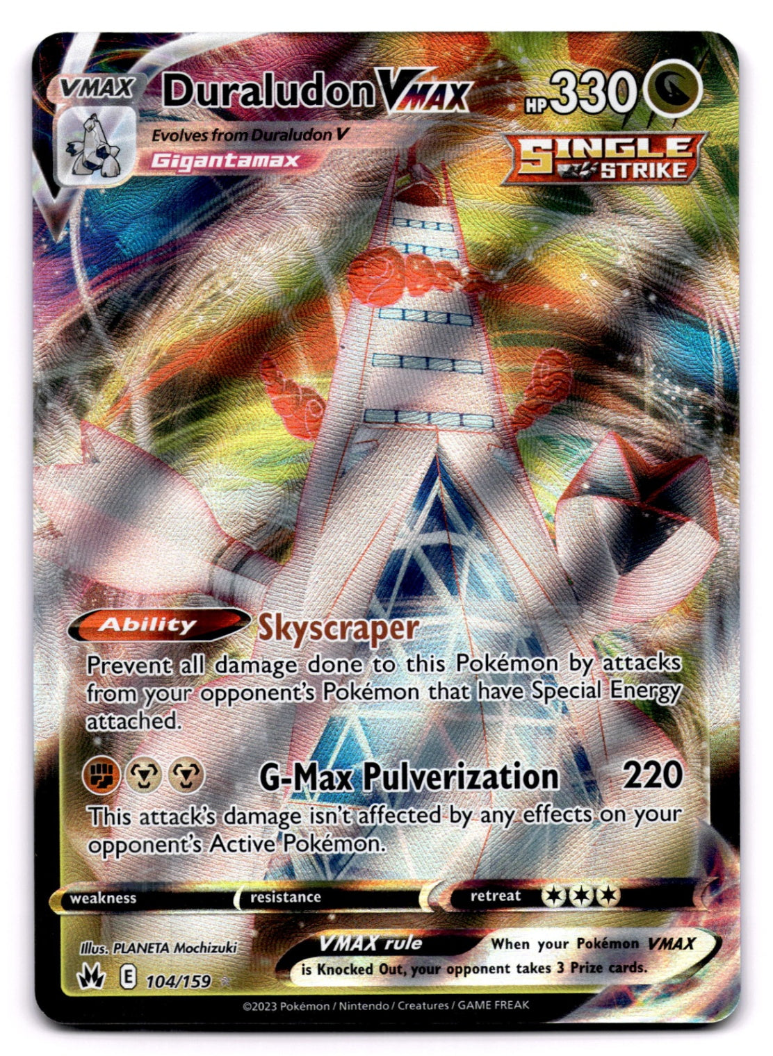 Duraludon VMAX - 104/159 CRZ: Crown Zenith Ultra Rare Holo NM