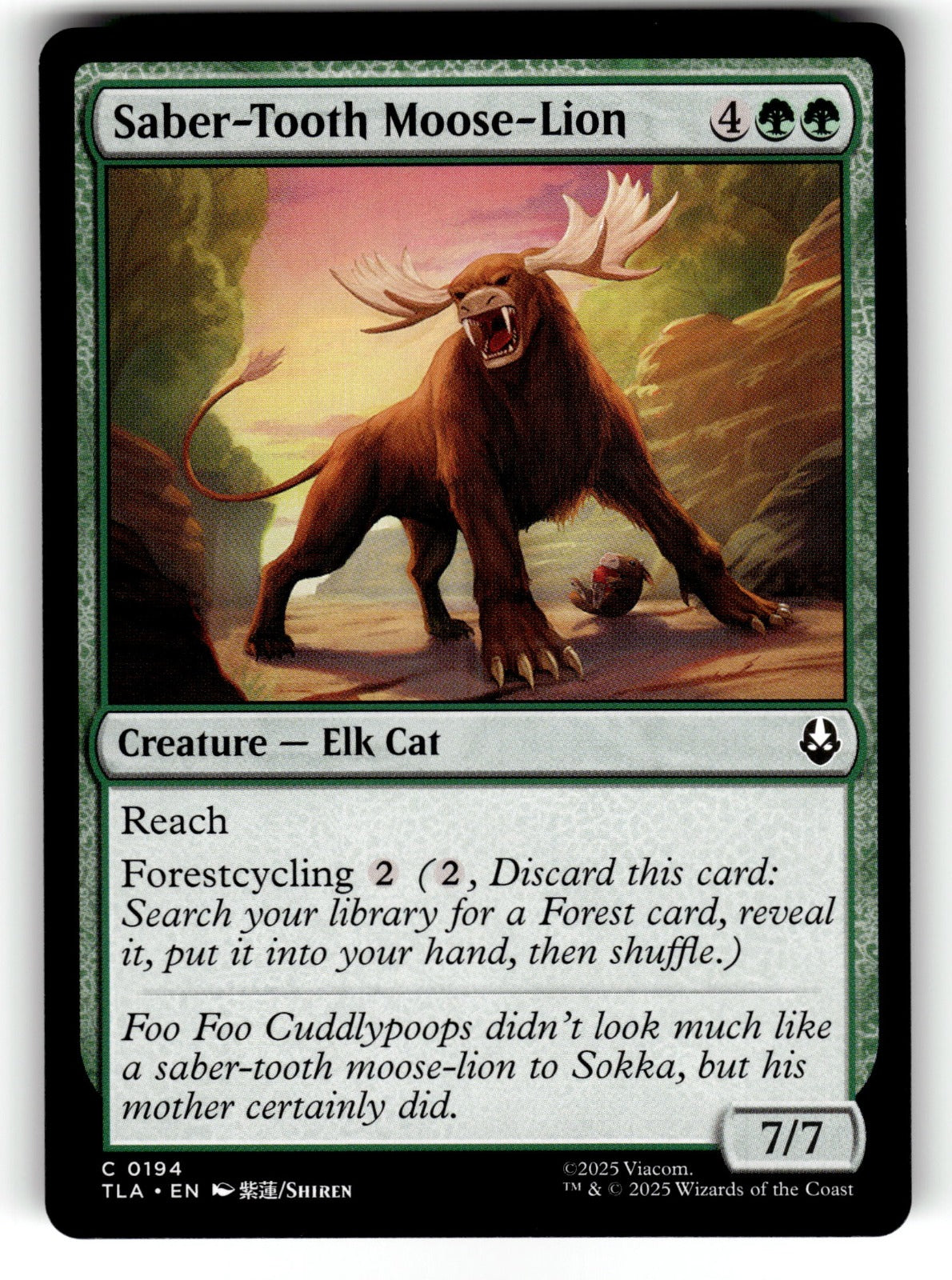 Saber-Tooth Moose-Lion – 194 TLA: Avatar: The Last Airbender C NM