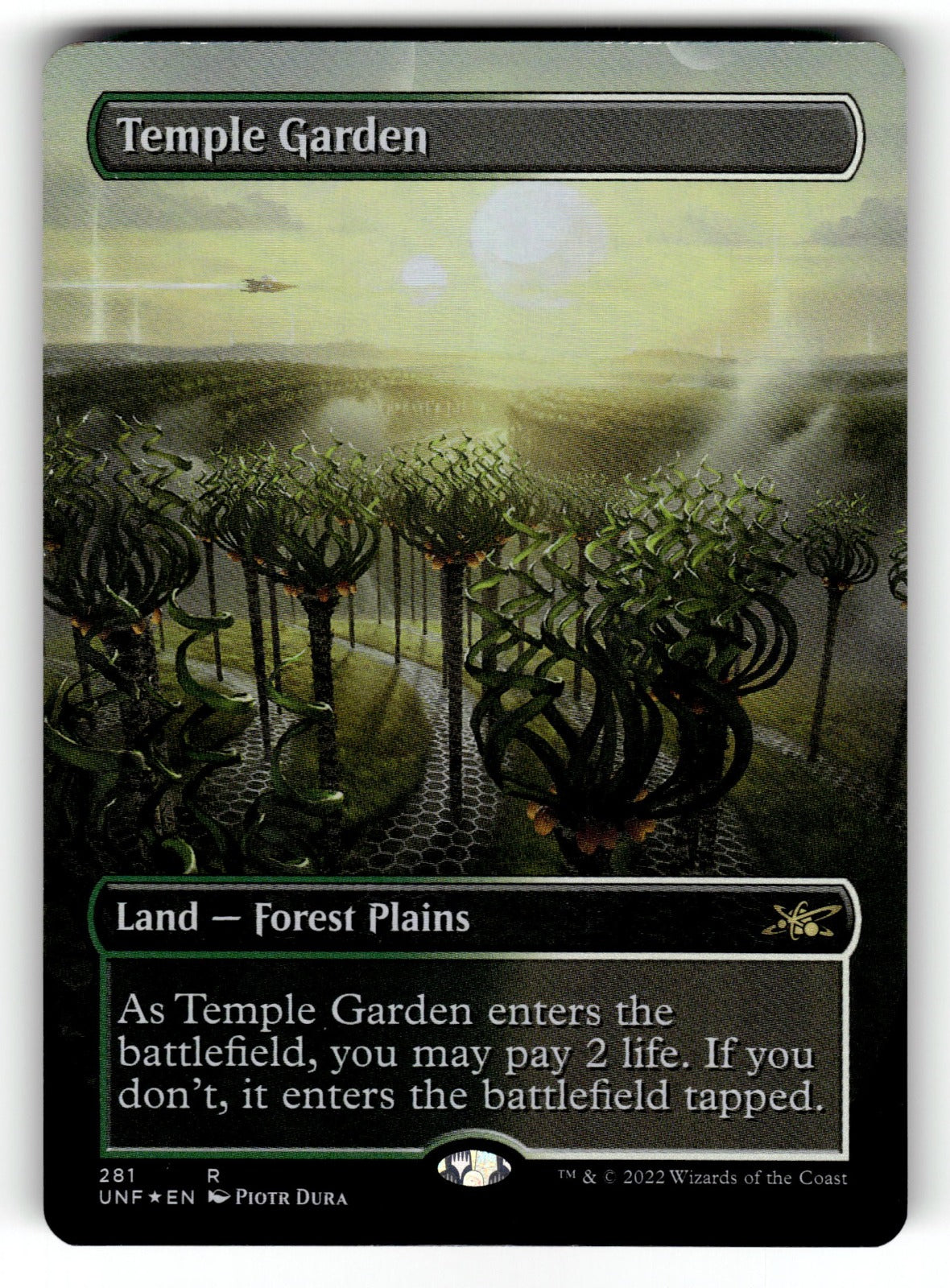 Temple Garden (Borderless) – 281 UNF: Unfinity R Foil NM