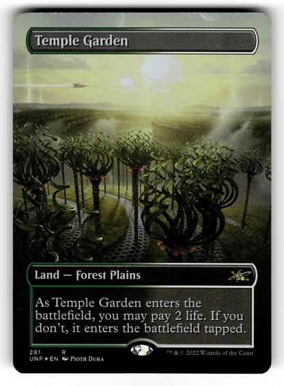 Temple Garden (Borderless) – 281 UNF: Unfinity R Foil NM