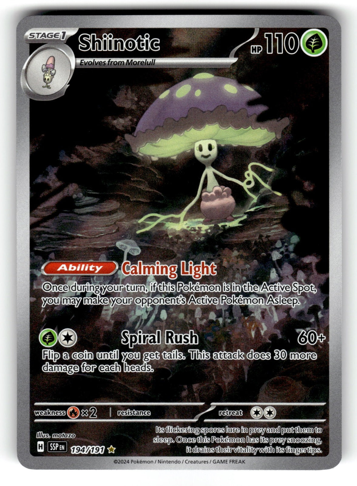 Shiinotic – 194/191 SSP: SV08: Surging Sparks Illustration Rare Holo NM