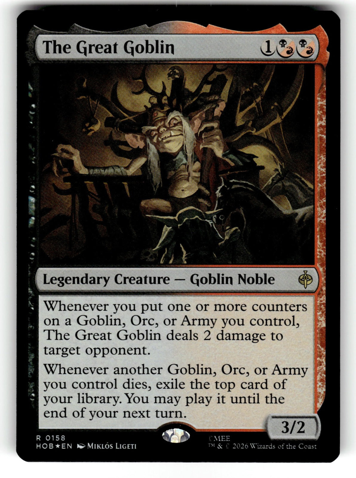The Great Goblin – 158 HOB: The Hobbit R Foil NM