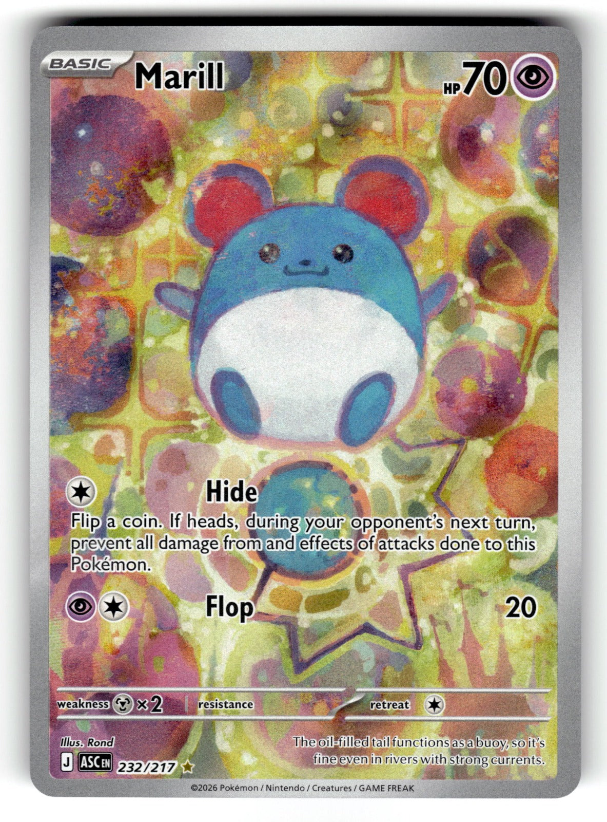 Marill – 232/217 ASC: ME: Ascended Heroes Illustration Rare Holo NM