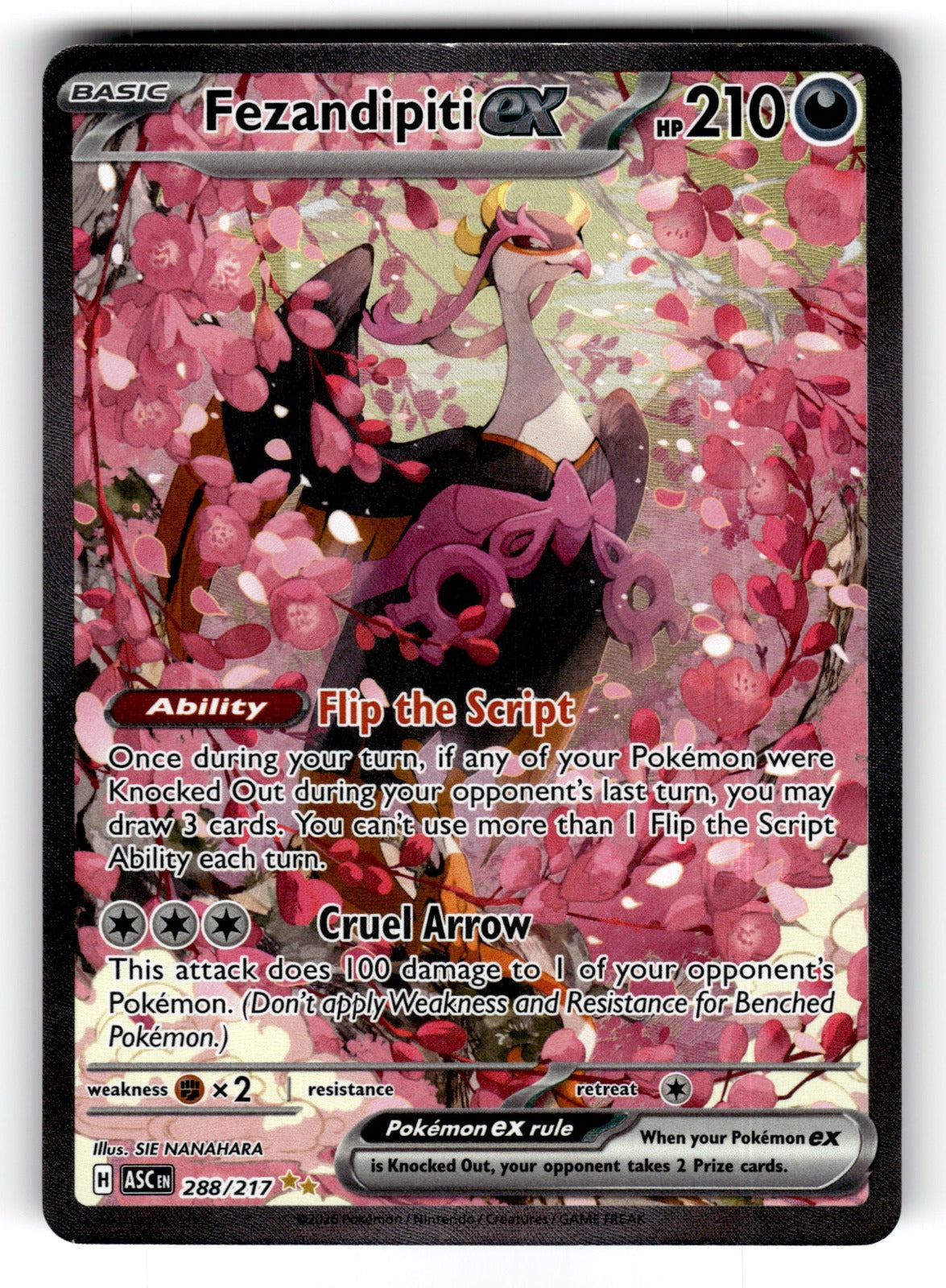 Fezandipiti ex – 288/217 ASC: ME: Ascended Heroes Special Illustration Rare Holo NM