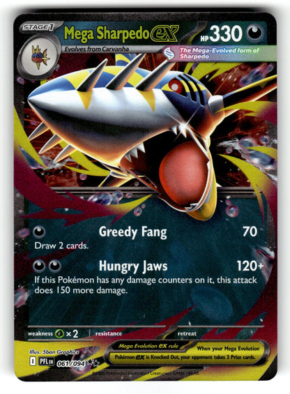 Mega Sharpedo ex – 061/094 PFL: ME02: Phantasmal Flames Double Rare HoloNM