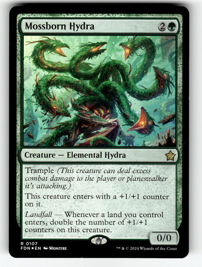 Mossborn Hydra – 107 FDN: Foundations R Foil NM