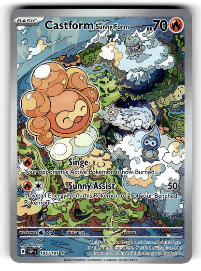 Castform Sunny Form – 195/191 SSP: SV08: Surging Sparks Illustration Rare HoloNM