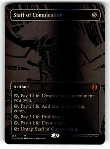 Staff of Compleation (Oil Slick Raised Foil) – 358 ONE: Phyrexia: All Will Be One M Foil NM