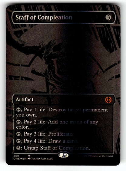 Staff of Compleation (Oil Slick Raised Foil) – 358 ONE: Phyrexia: All Will Be One M Foil NM