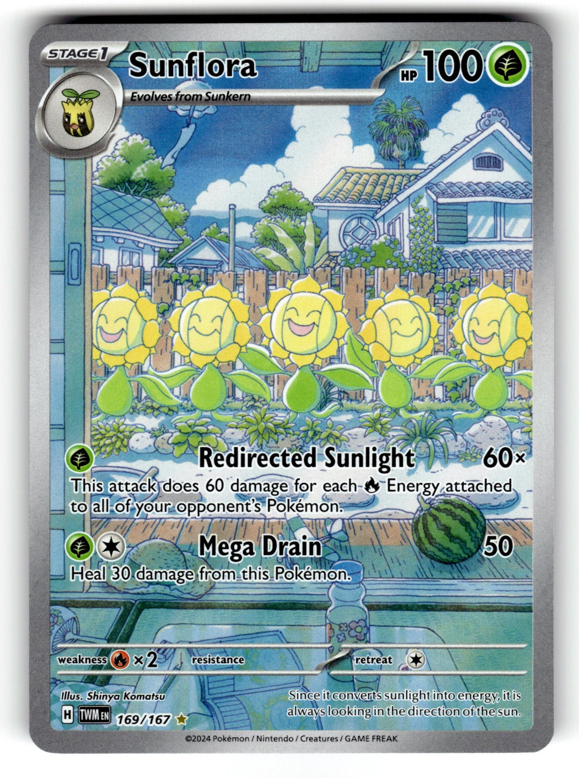 Sunflora – 169/167 TWM: SV06: Twilight Masquerade Illustration Rare HoloNM