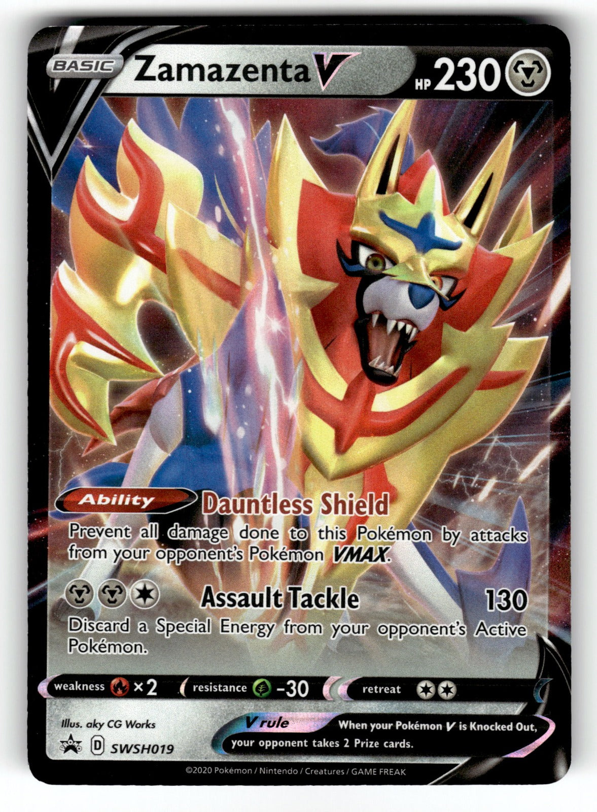 Zamazenta V – SWSH019 SWSD: SWSH: Sword & Shield Promo Cards Promo HoloNM