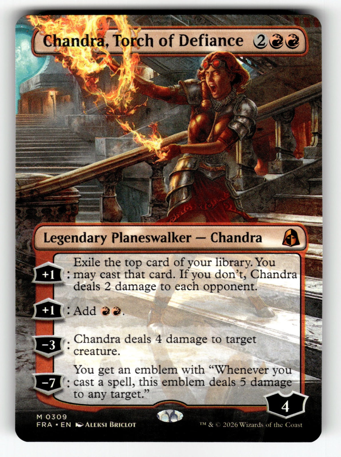 Chandra, Torch of Defiance (Borderless) – 309 FRA: Reality Fracture M NM