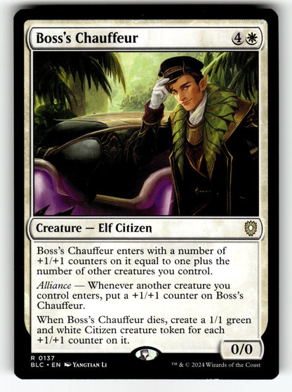 Boss's Chauffeur – 137 BLC: Commander: Bloomburrow R NM