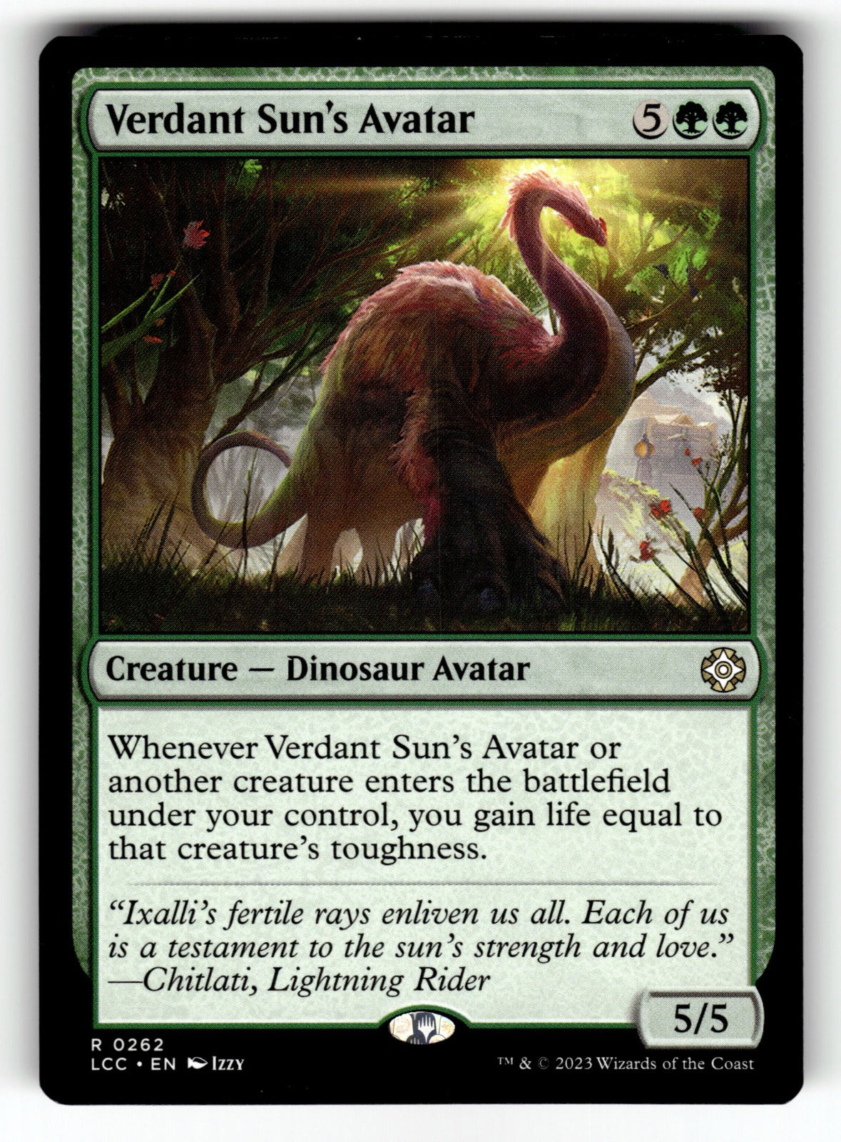 Verdant Sun's Avatar – 262 LCC: Commander: The Lost Caverns of Ixalan R NM