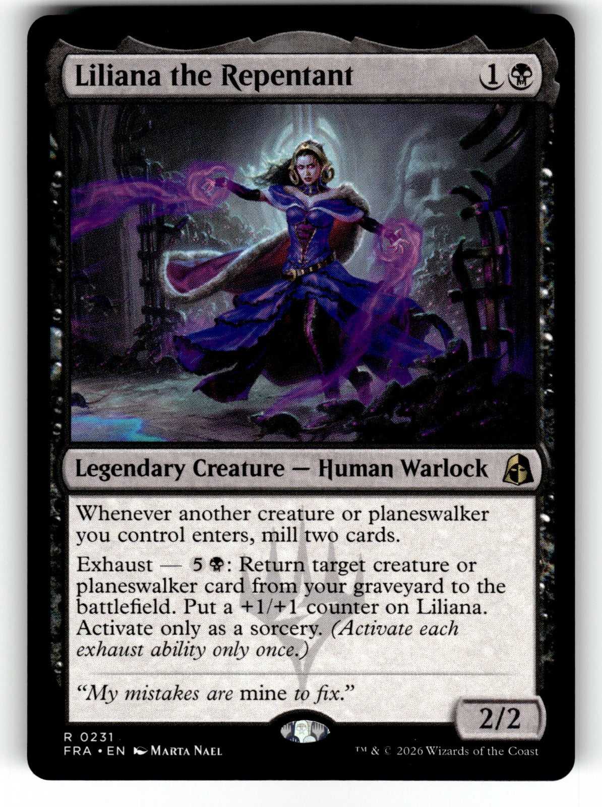 Liliana the Repentant – 231 FRA: Reality Fracture R NM