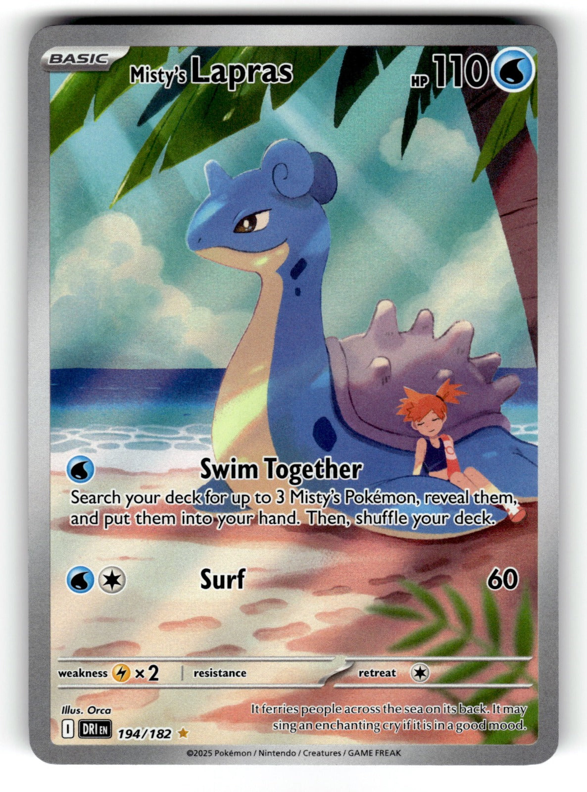 Misty's Lapras – 194/182 DRI: SV10: Destined Rivals Illustration Rare Holo NM