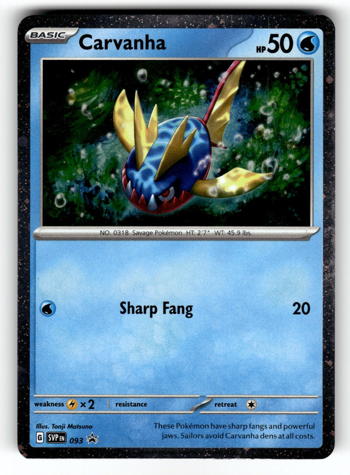 Carvanha – 093 SVP: SV: Scarlet & Violet Promo Cards Promo Holo NM