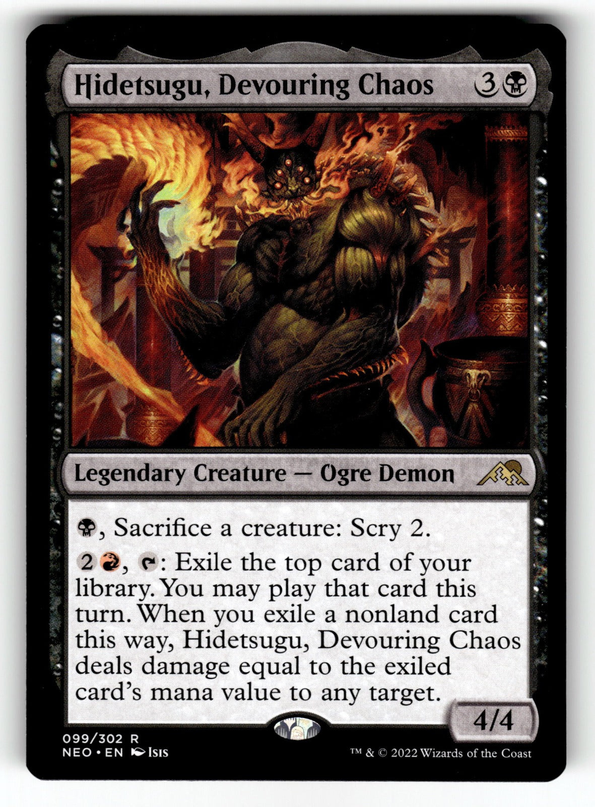 Hidetsugu, Devouring Chaos – 99 NEO: Kamigawa: Neon Dynasty R NM