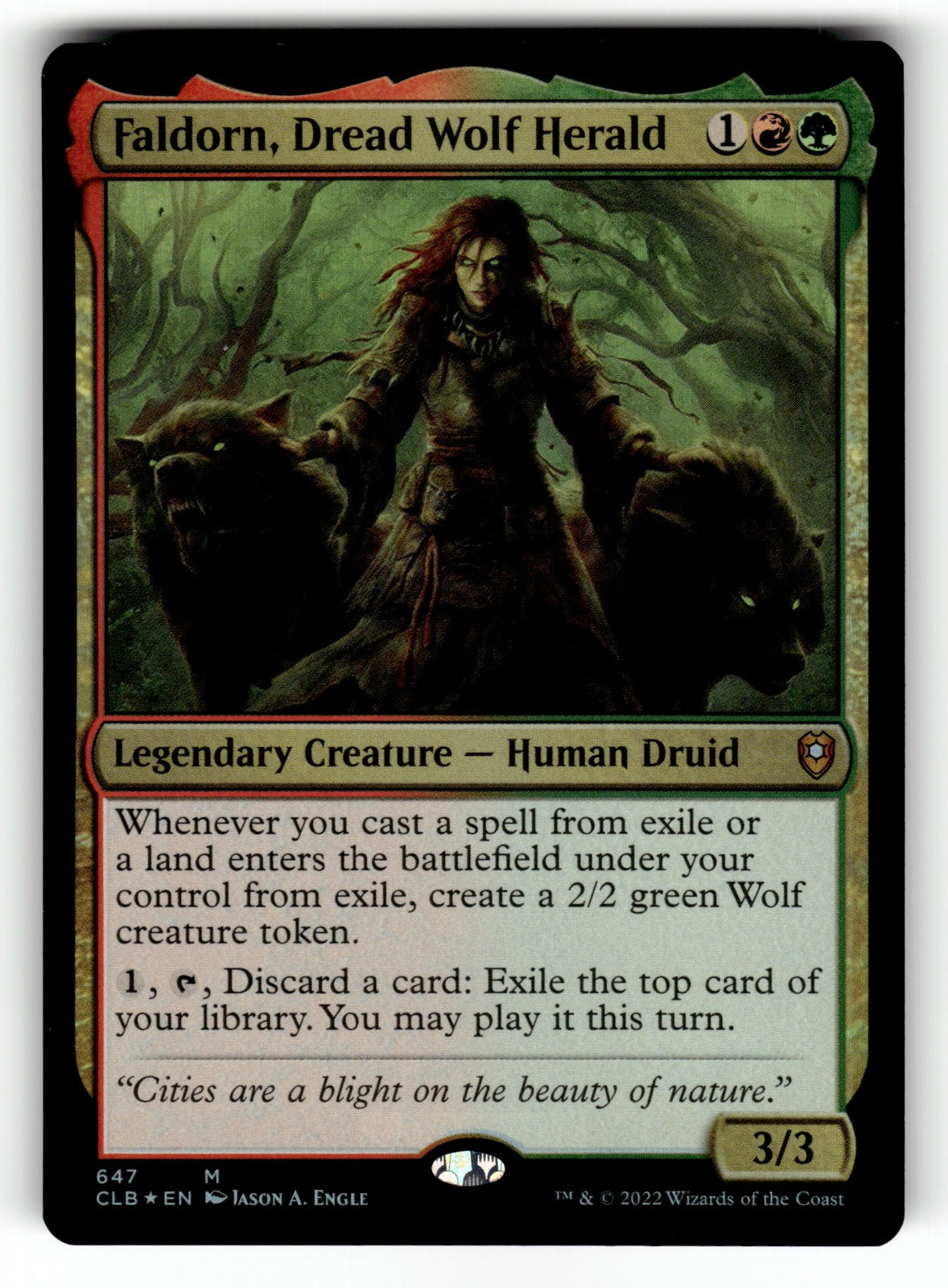 Faldorn, Dread Wolf Herald – 647 CLB: Commander Legends: Battle for Baldur's Gate M Foil NM