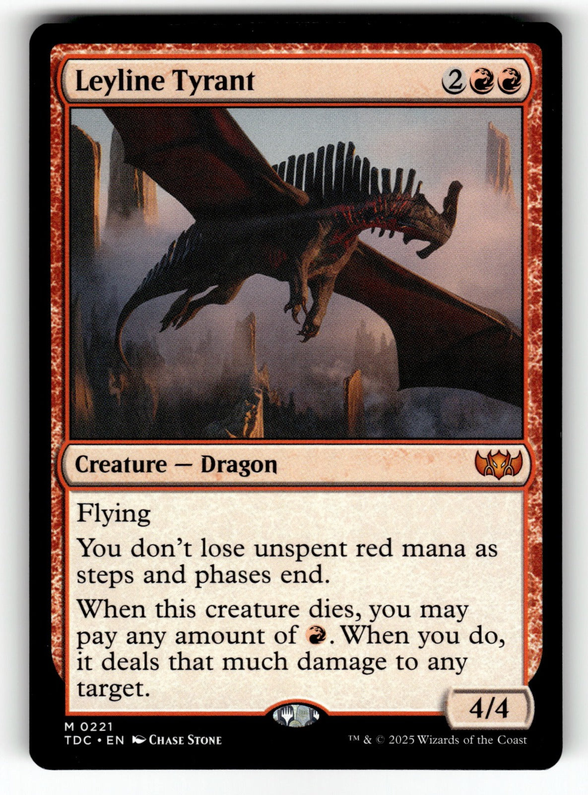 Leyline Tyrant – 221 TDC: Commander: Tarkir: Dragonstorm M NM